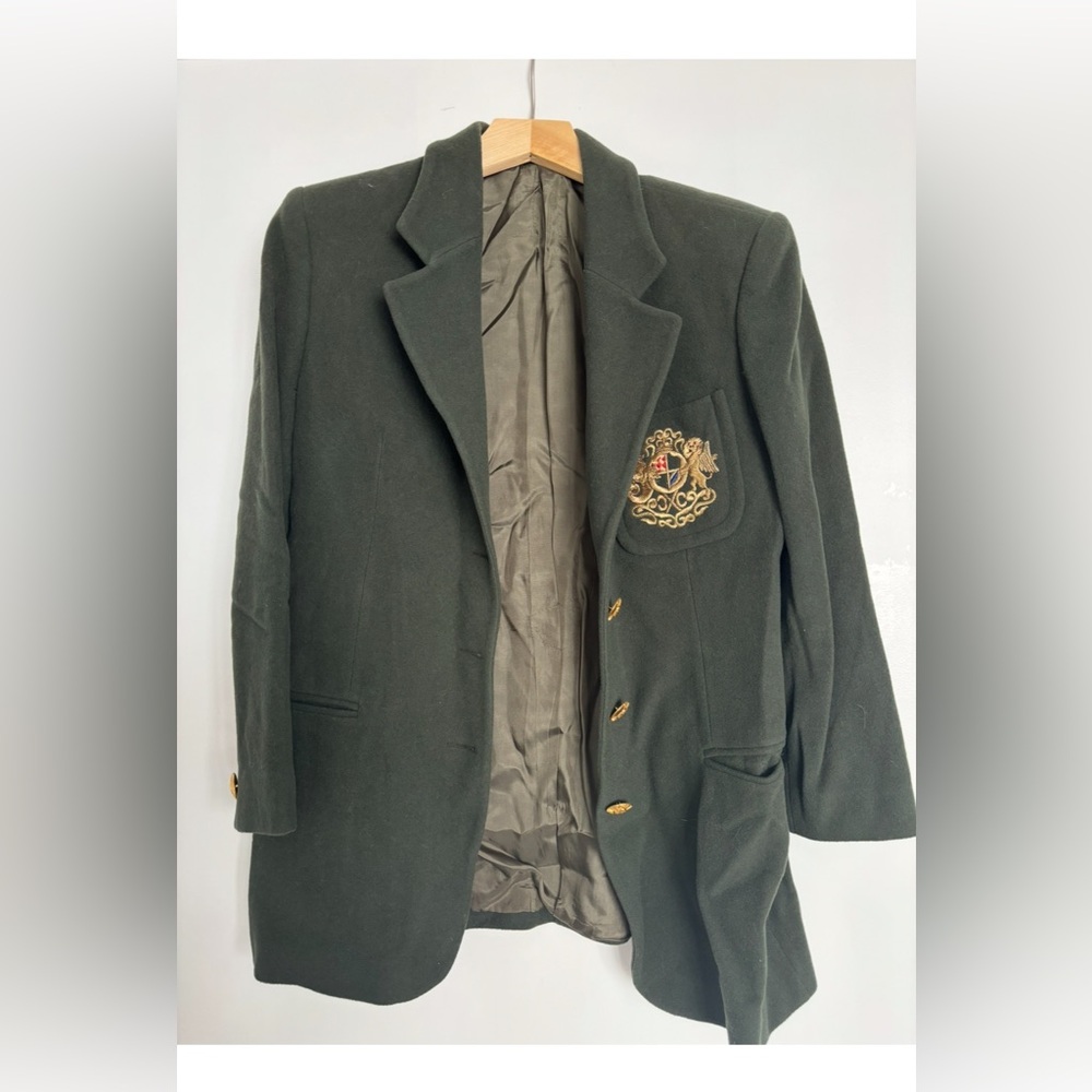 Cento X Cento Vintage Green Blazer with Gold Accents, sz S